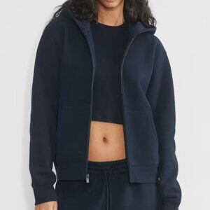 NWT Aritzia Sweatfleece Cozy Fleece Perfect Zip Hoodie Navy L/XL
